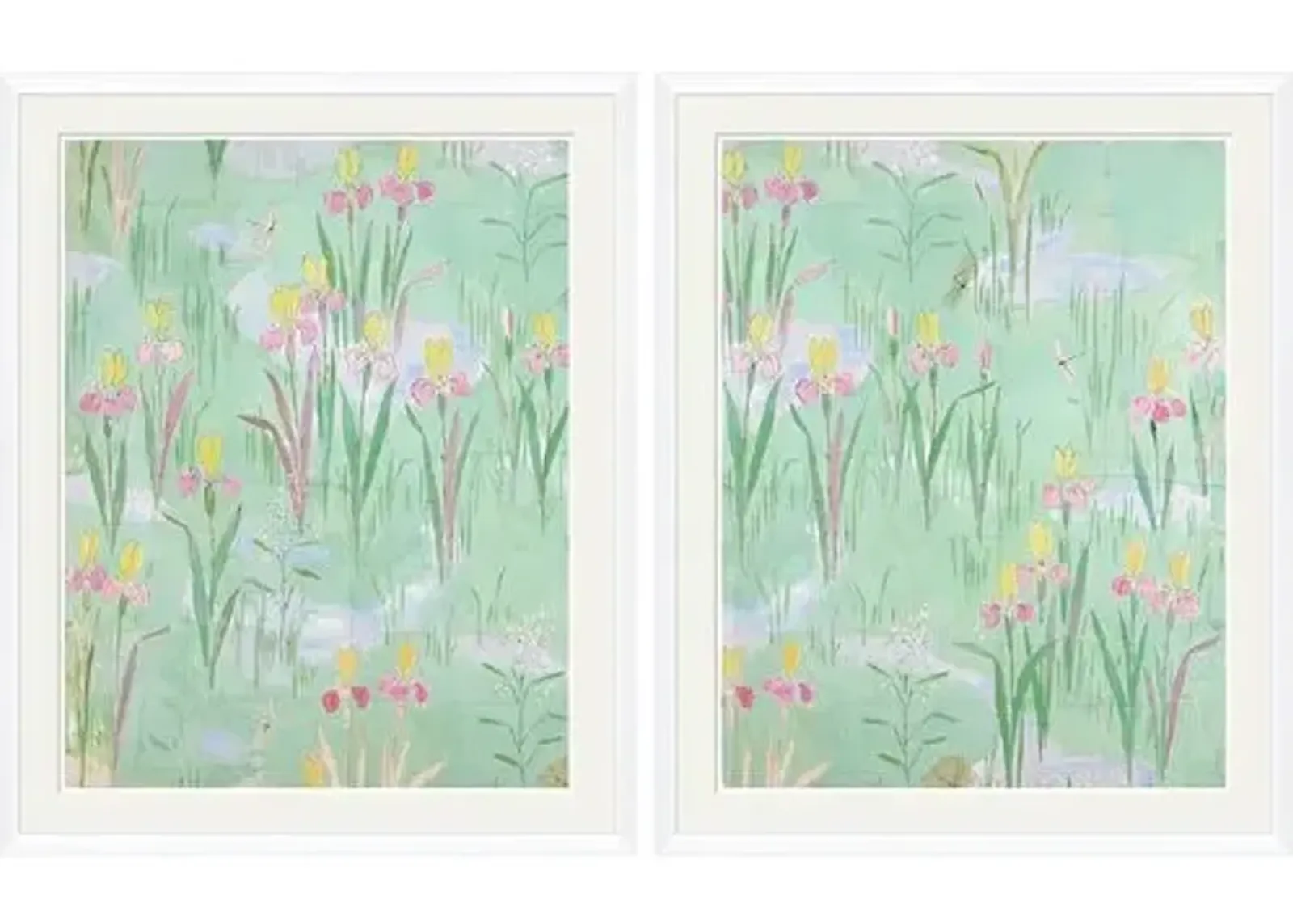 Paule Marrot - Fleurs Vertes I & II Variation I - Soicher Marin - Green