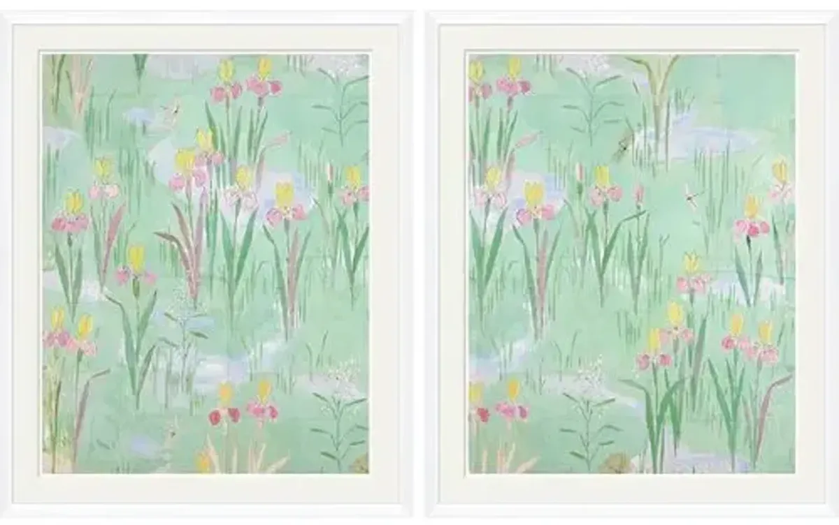 Paule Marrot - Fleurs Vertes I & II Variation I - Soicher Marin - Green