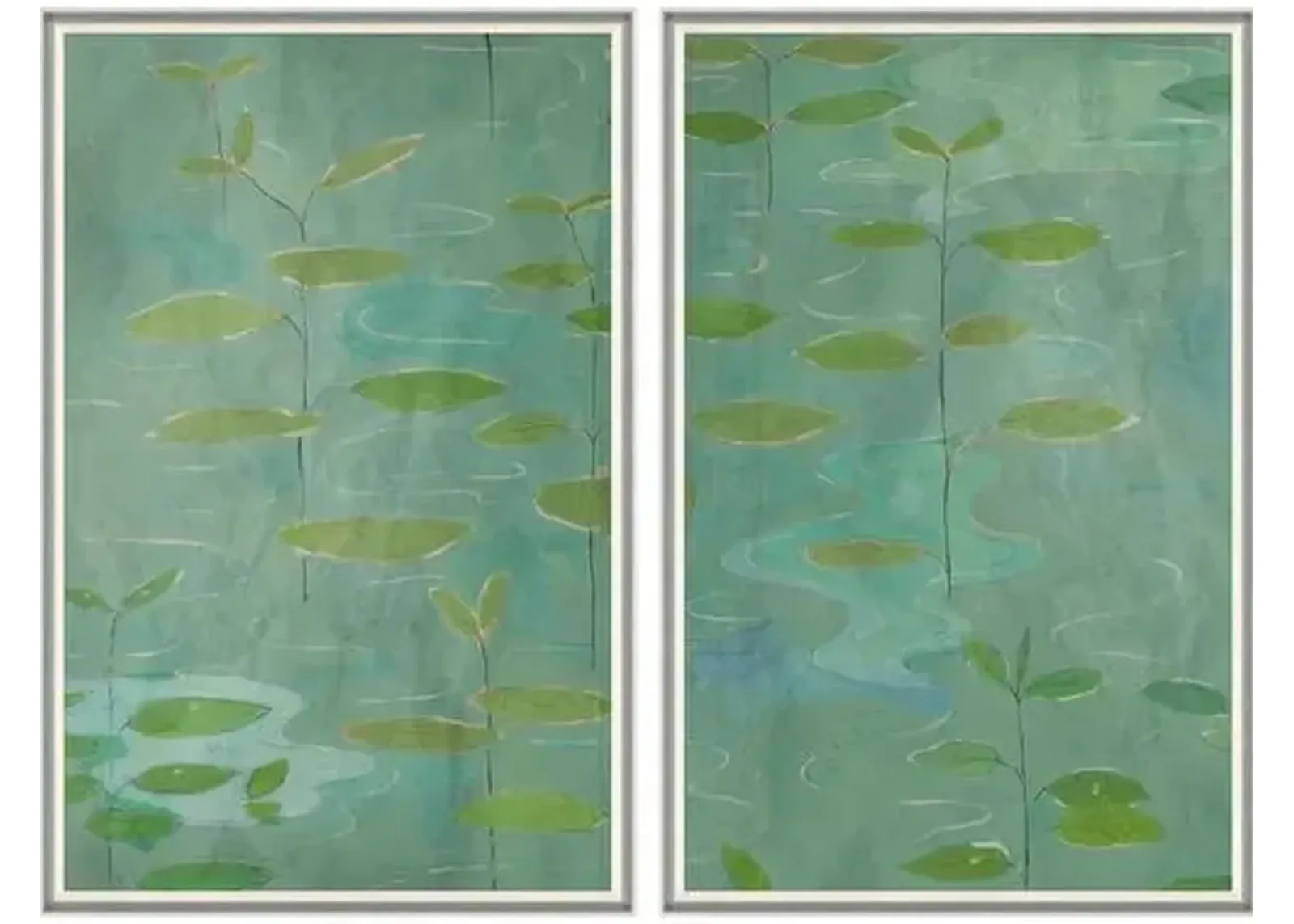 Paule Marrot - Lilies Diptych Variation II - Soicher Marin - Green