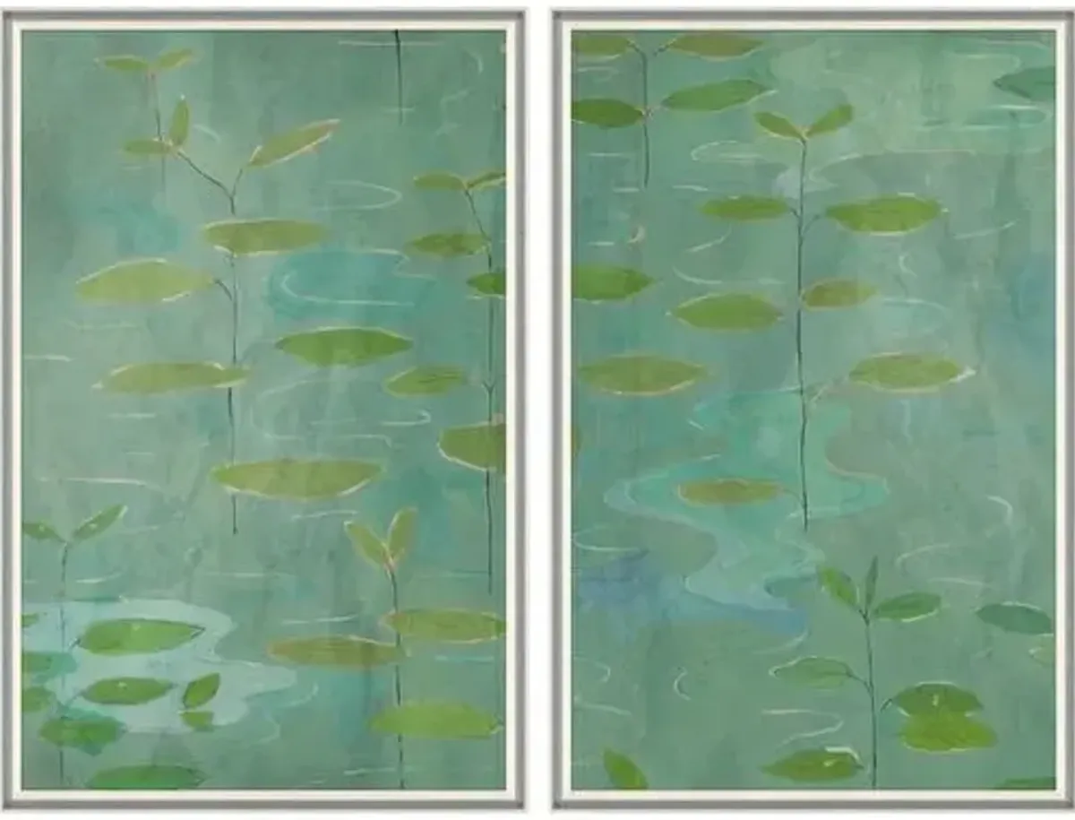 Paule Marrot - Lilies Diptych Variation II - Soicher Marin - Green