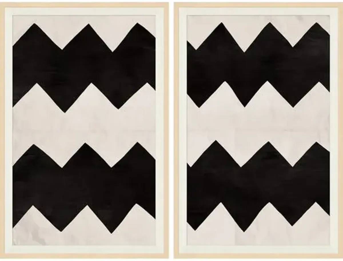 Paule Marrot - Black and White Abstract 4 I & II - Soicher Marin