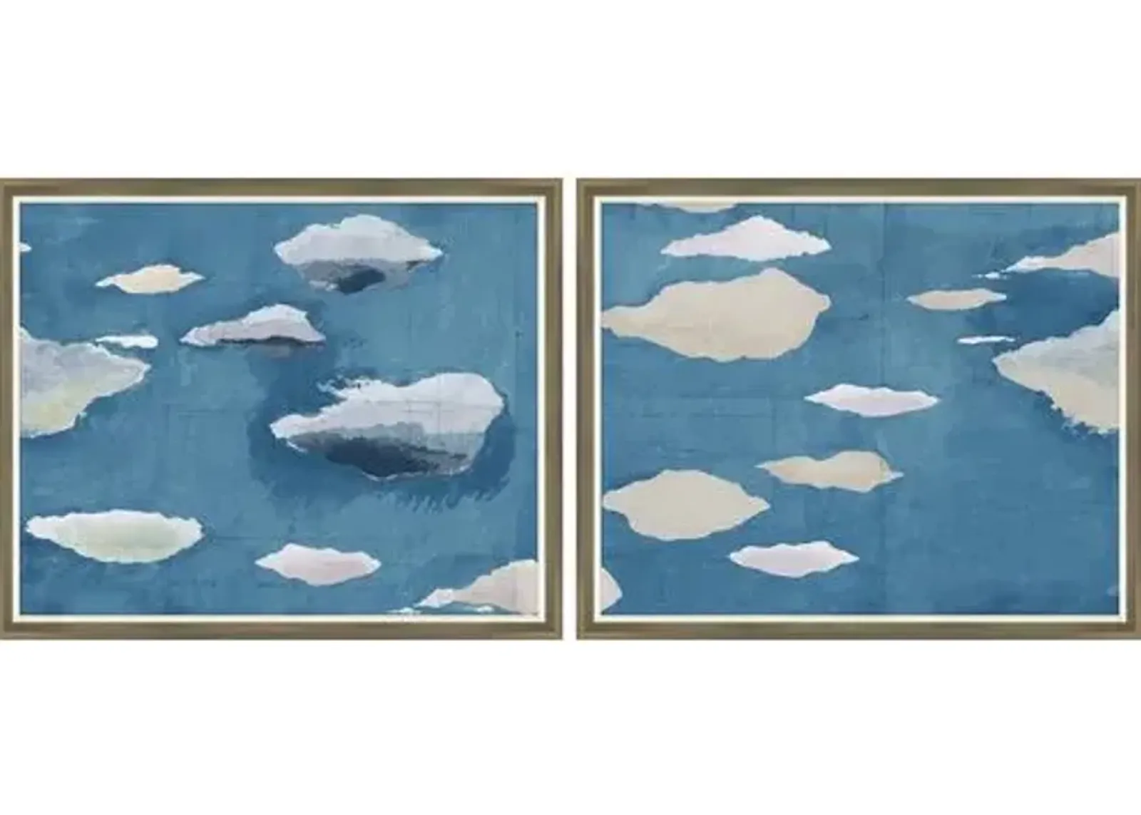 Paule Marrot - Cloudscape Diptych Variation I - Soicher Marin - Blue