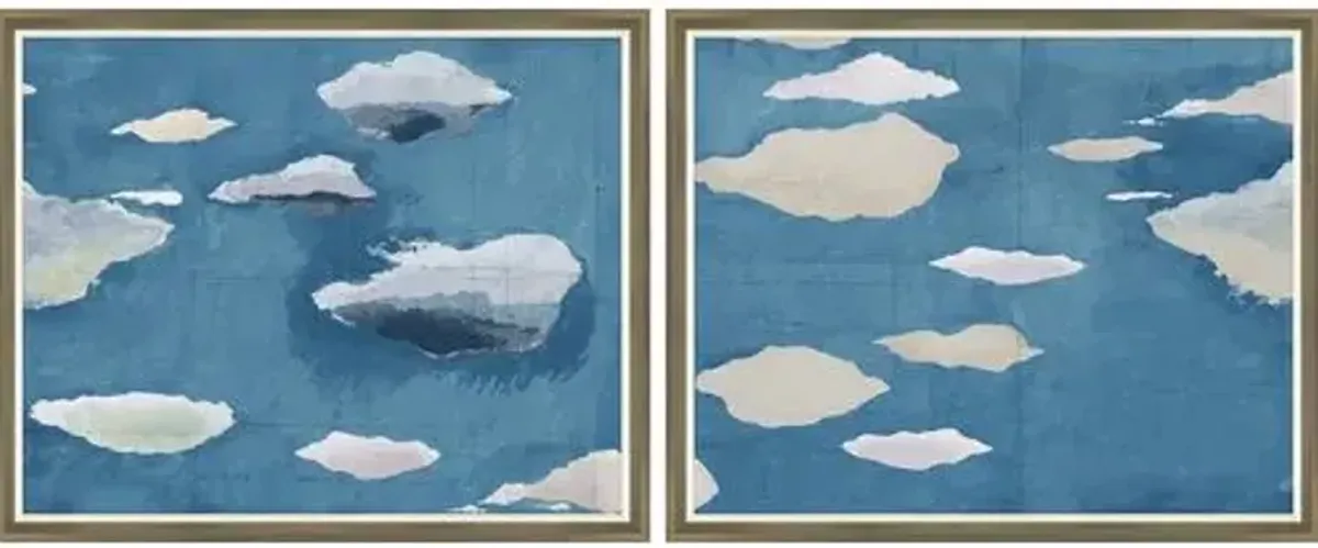 Paule Marrot - Cloudscape Diptych Variation I - Soicher Marin - Blue