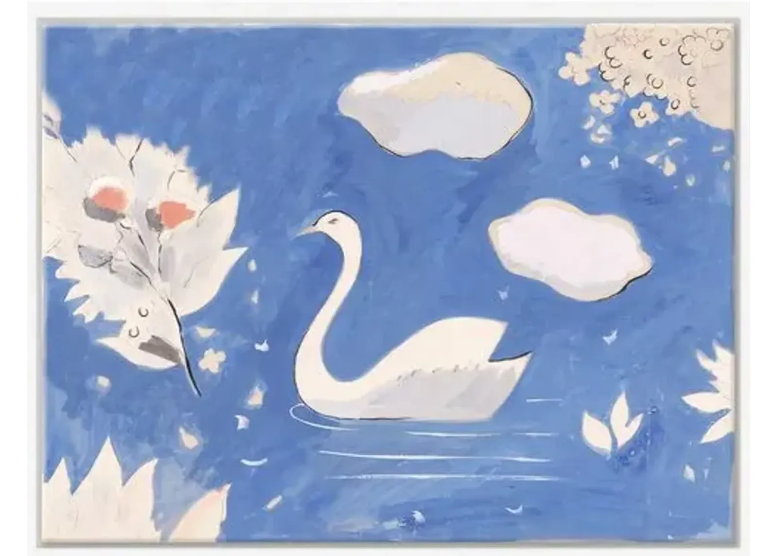 Paule Marrot - Swan in Lake Variation II - Soicher Marin - Blue