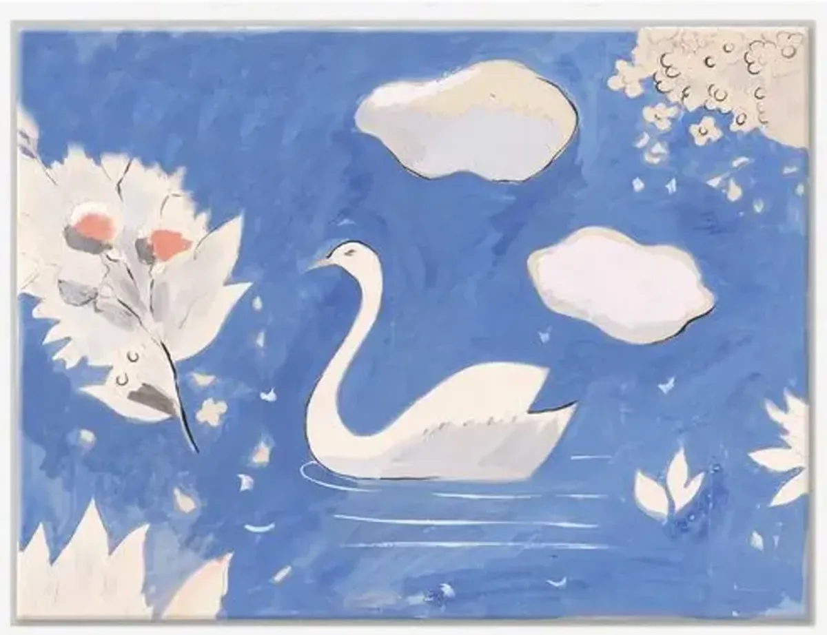 Paule Marrot - Swan in Lake Variation II - Soicher Marin - Blue