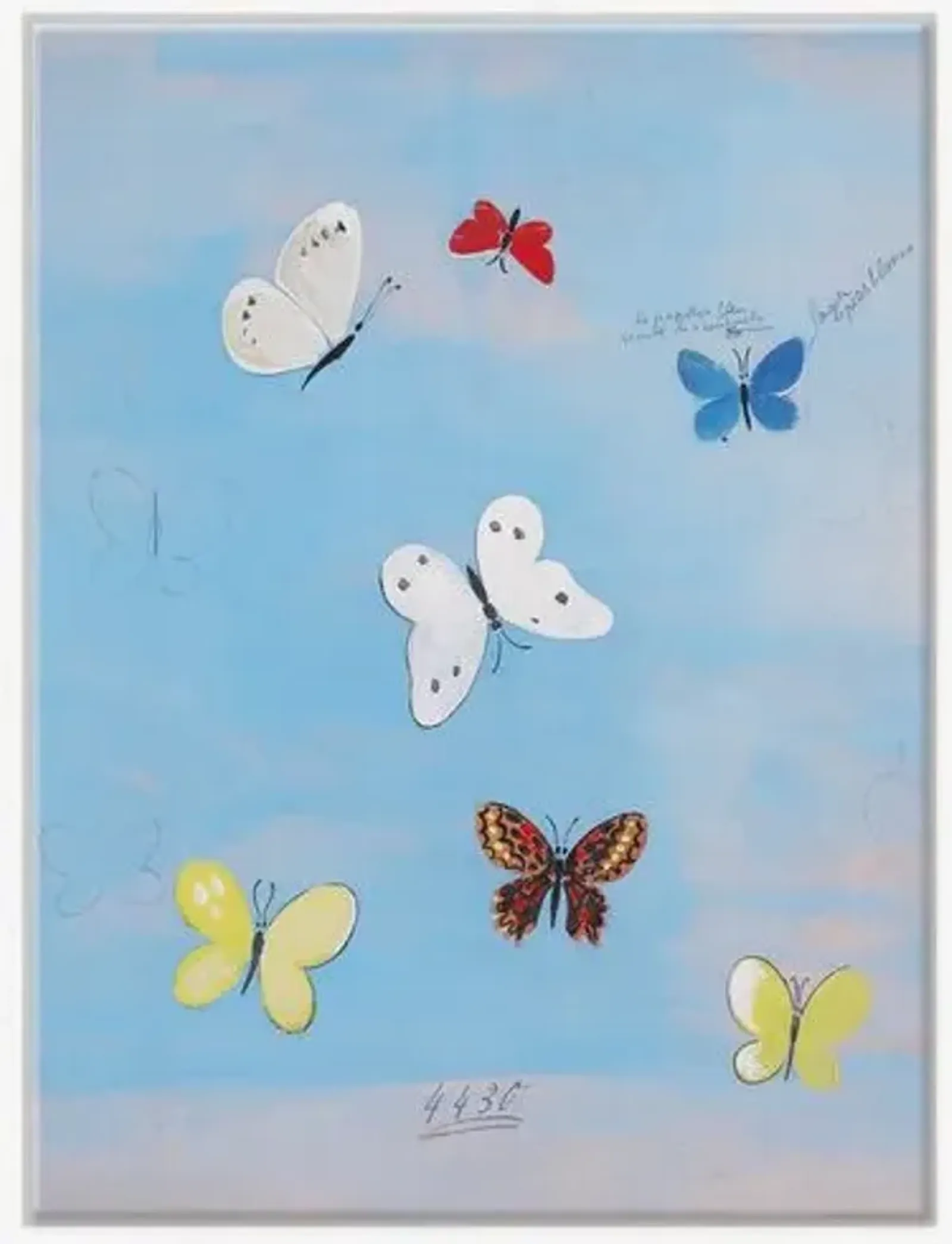 Paule Marrot - Flying Butterflies Variation II - Soicher Marin - Blue