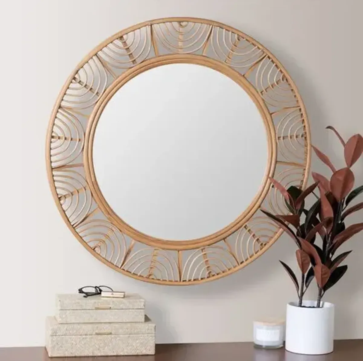 Owen Round Wall Mirror - Natural