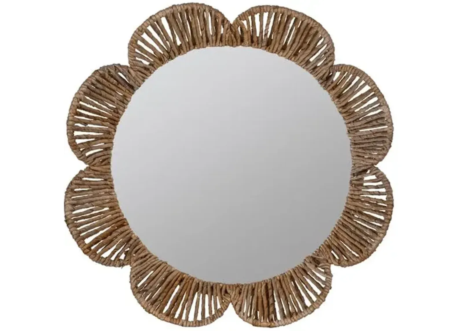 Niki Oversized Banana Leaf Wall Mirror - Natural