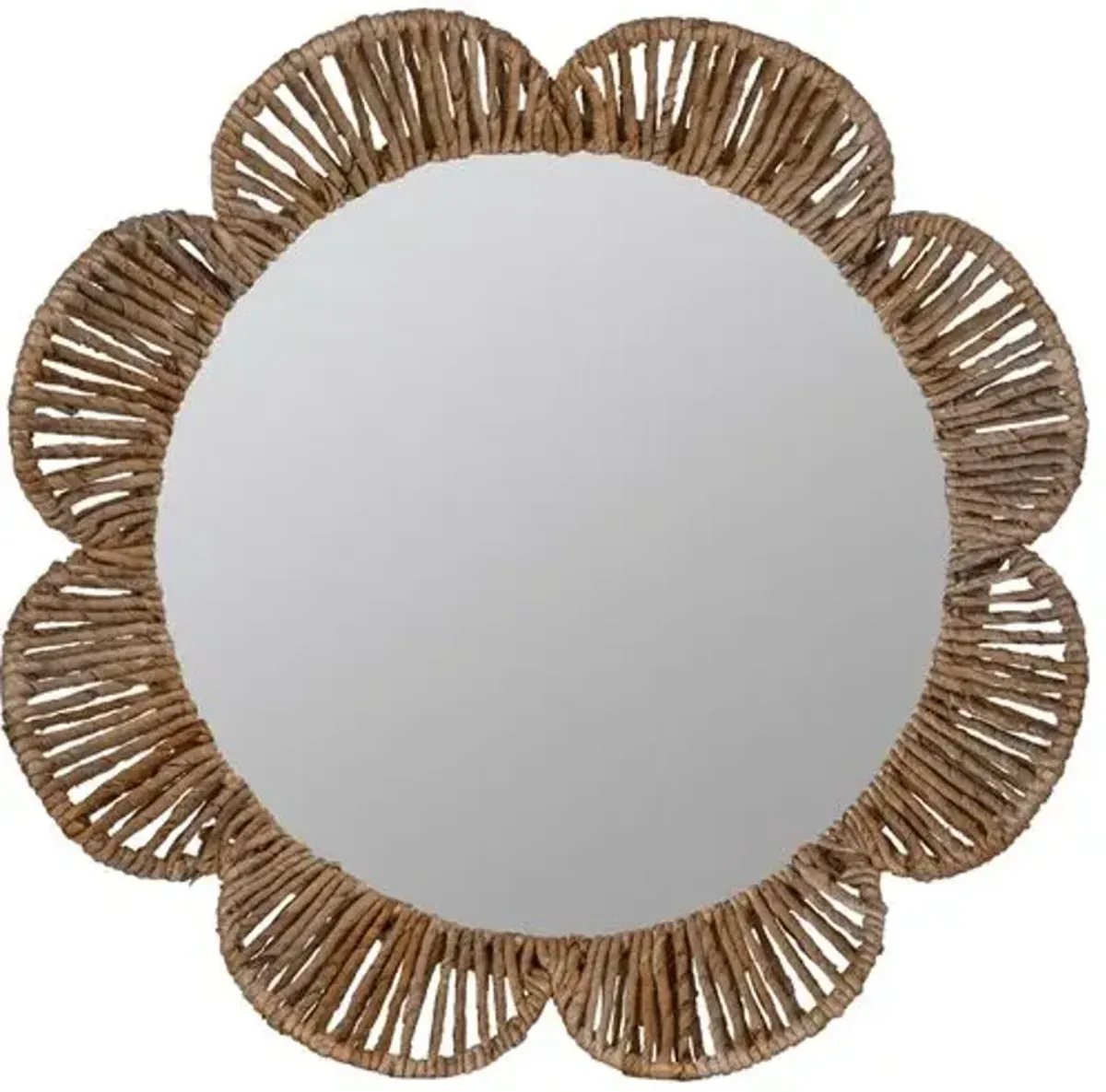 Niki Oversized Banana Leaf Wall Mirror - Natural