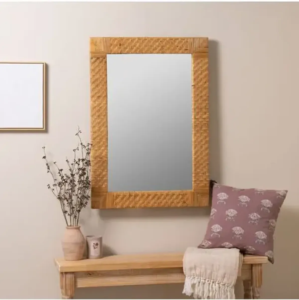 Alexis Rattan Wall Mirror - Natural