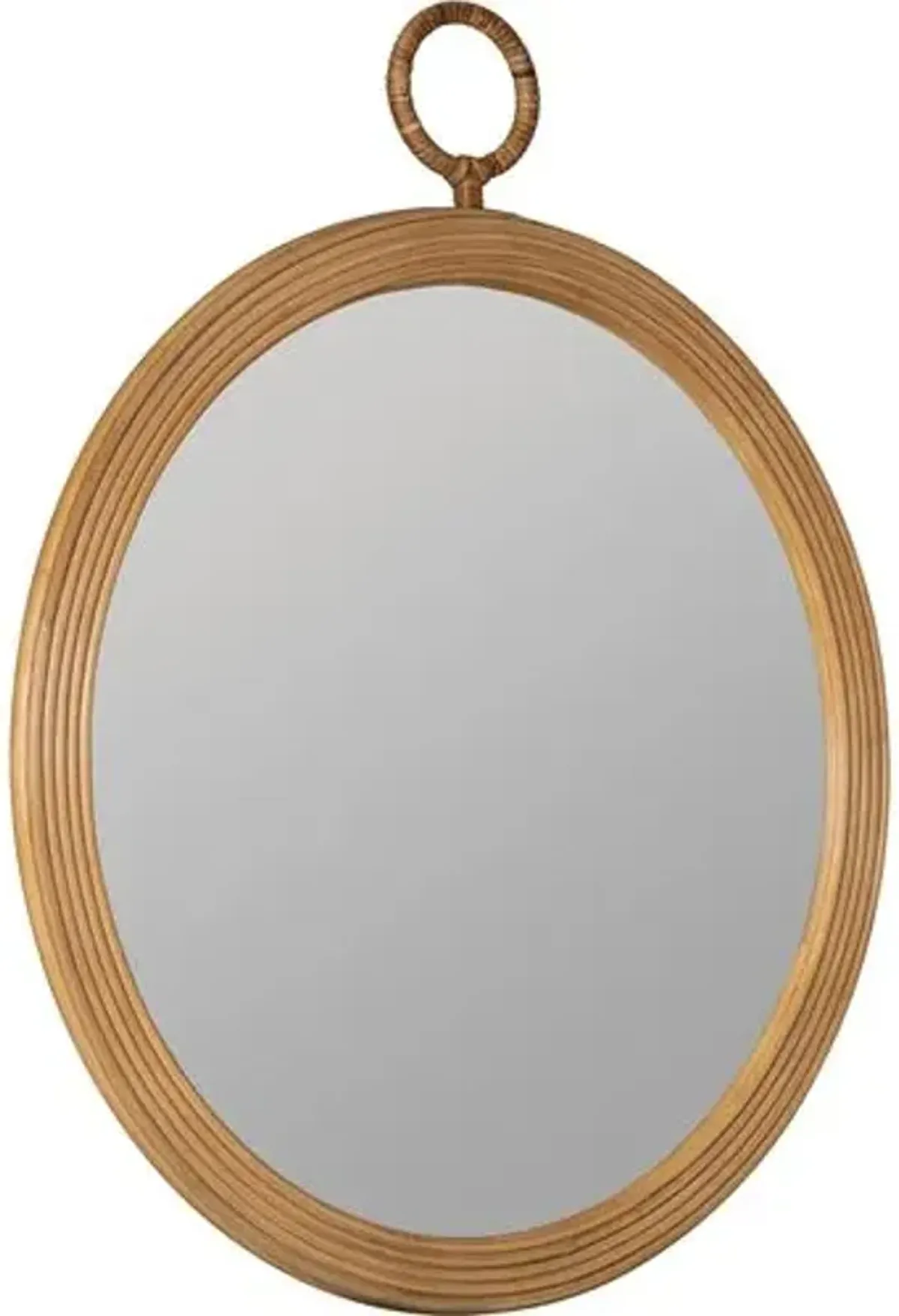 Delia Round Rattan Wall Mirror - Natural