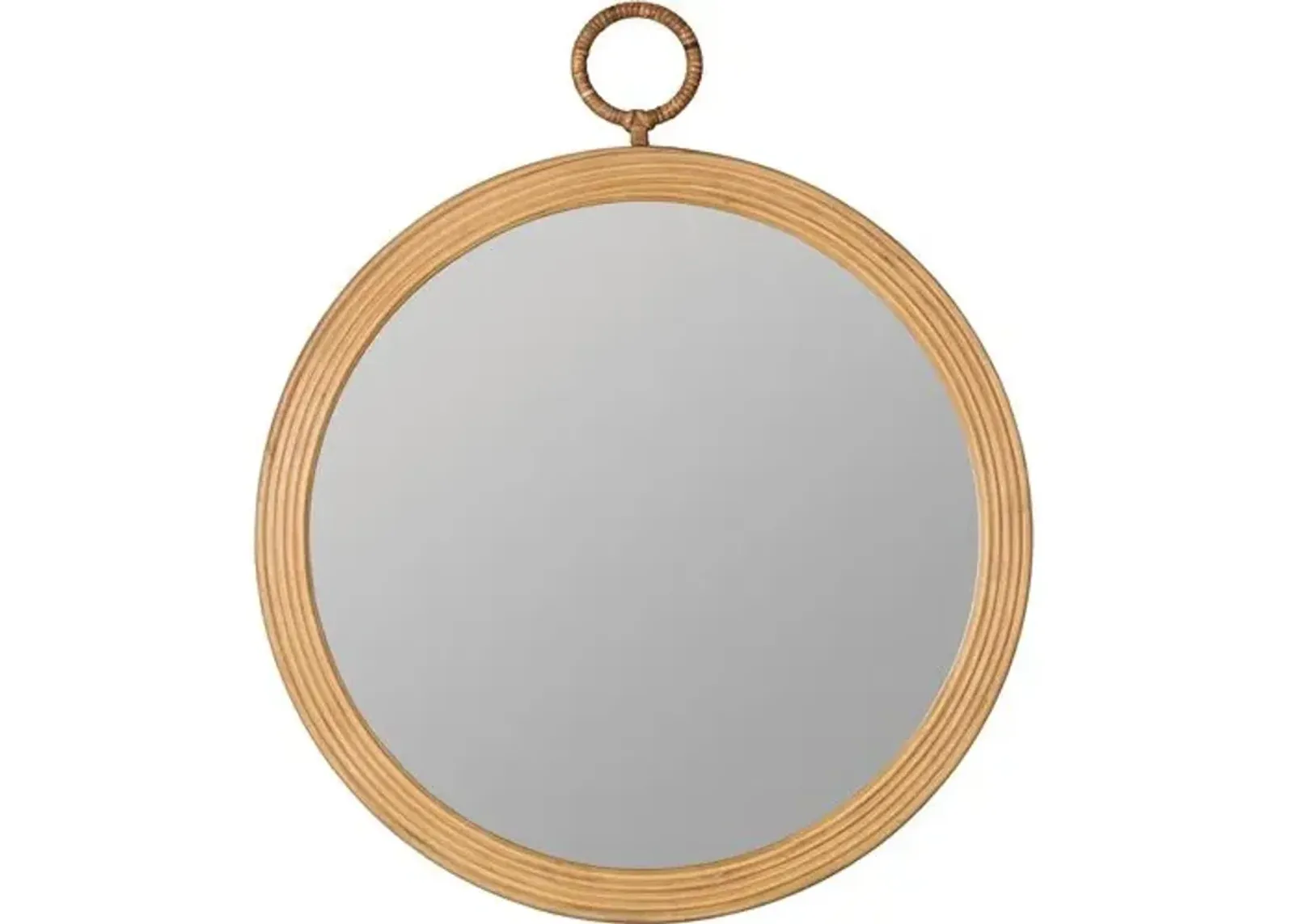 Delia Round Rattan Wall Mirror - Natural