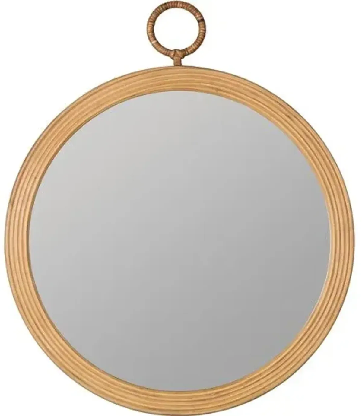 Delia Round Rattan Wall Mirror - Natural