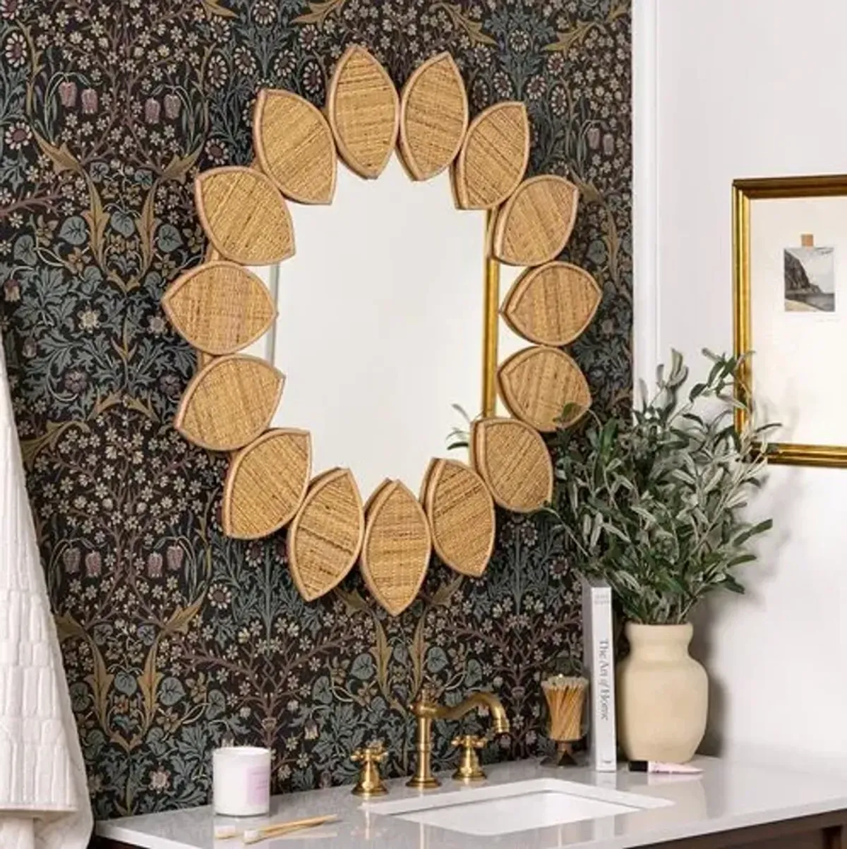 Serena Rattan Wall Mirror - Natural