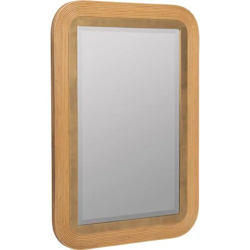 Aubrey Rattan Wall Mirror - Natural/Gold Leaf