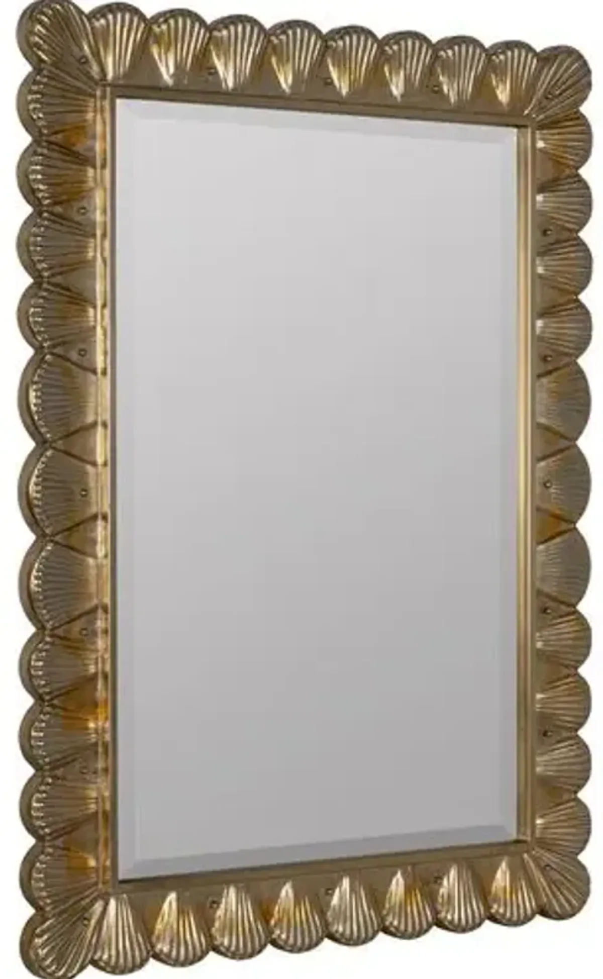 Florence Scalloped Wall Mirror - Pearlized Golden