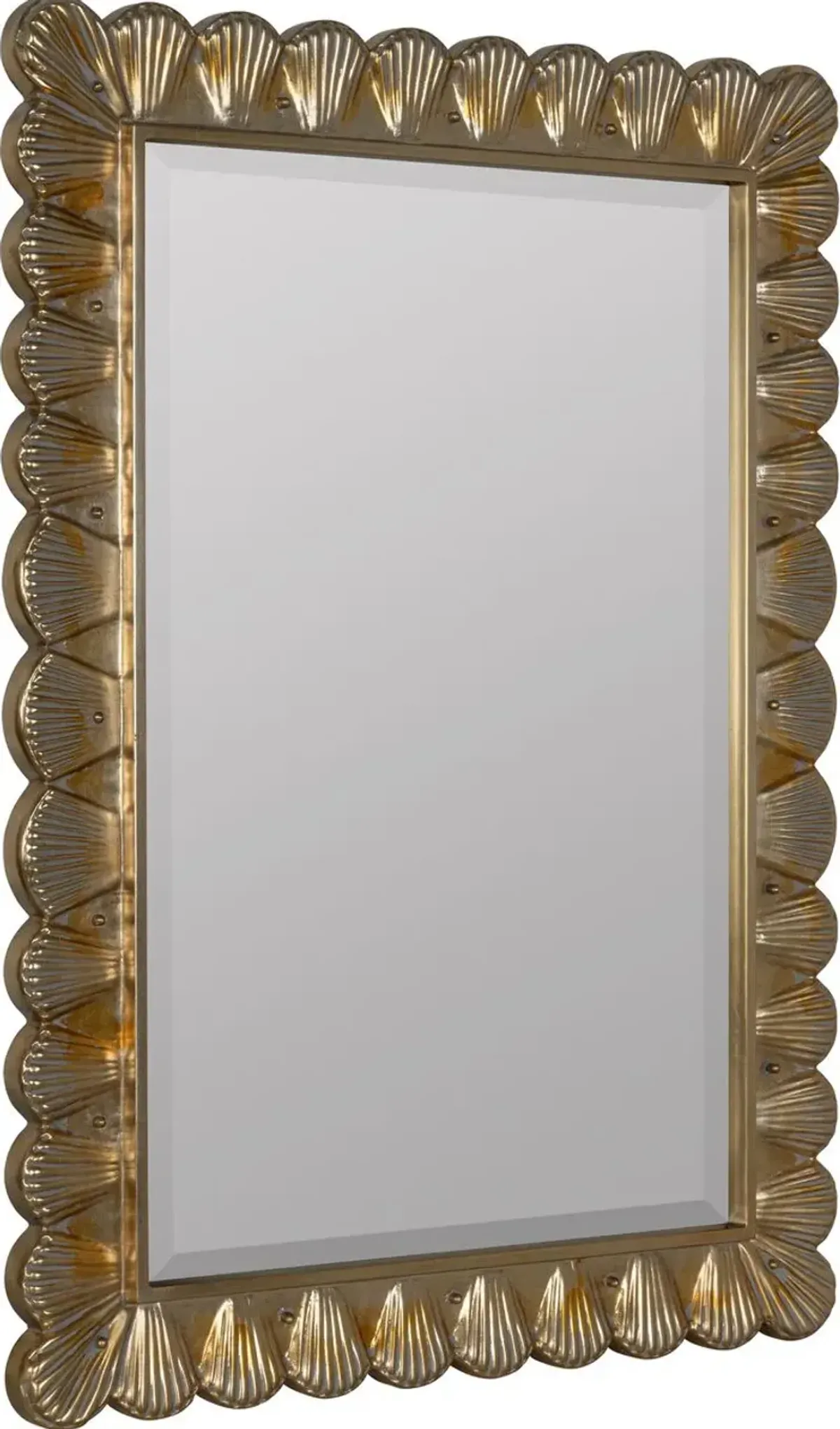 Florence Scalloped Wall Mirror, Pearlized Golden