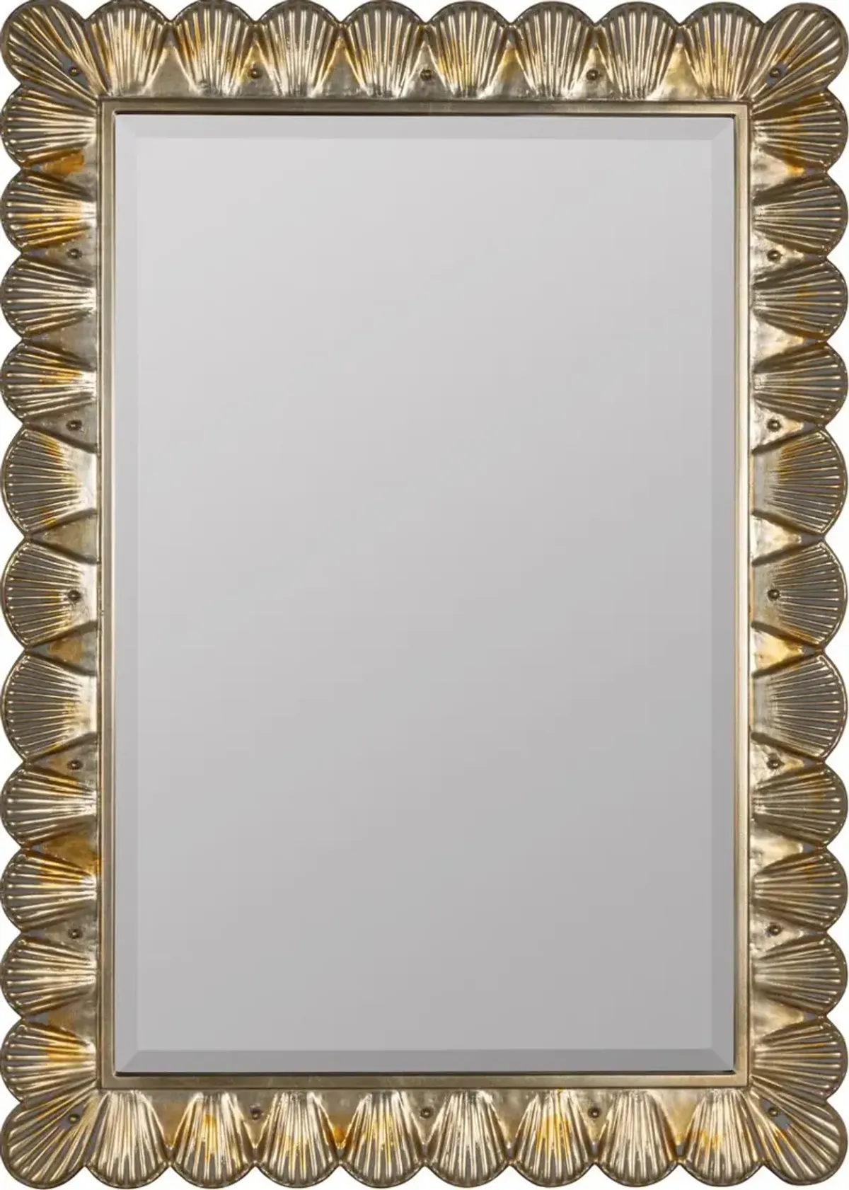 Florence Scalloped Wall Mirror, Pearlized Golden