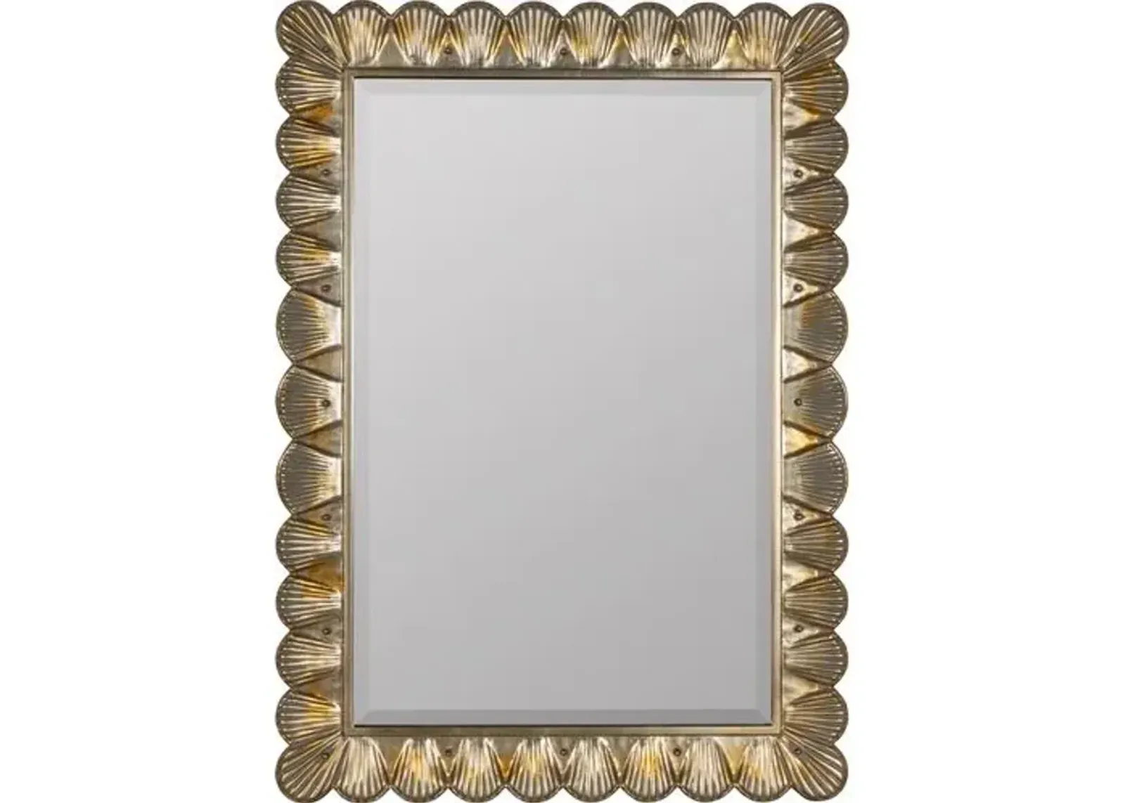 Florence Scalloped Wall Mirror - Pearlized Golden