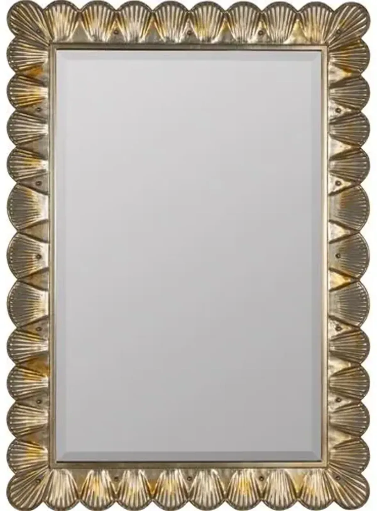 Florence Scalloped Wall Mirror - Pearlized Golden