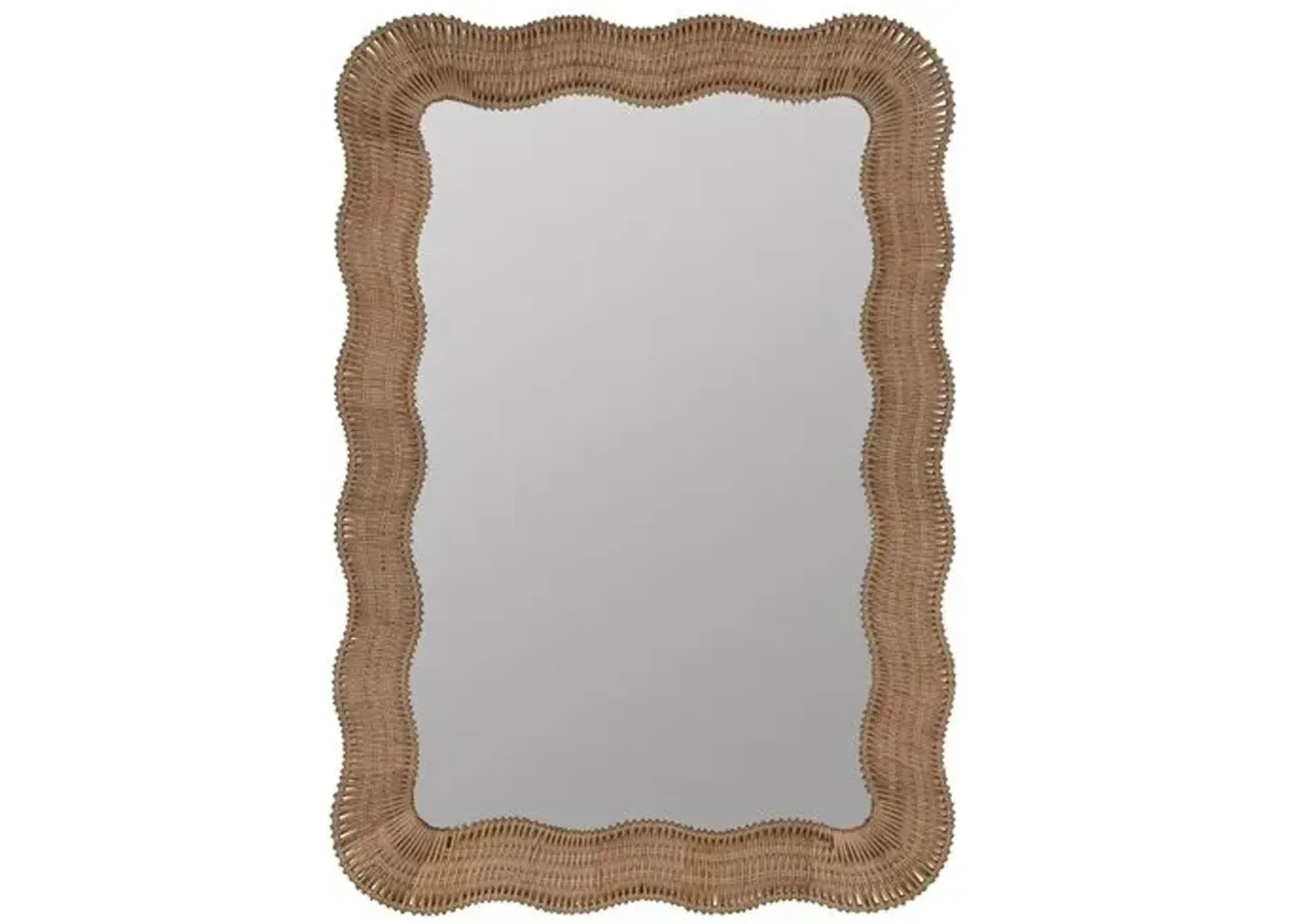 Linden Scalloped Rattan Wall Mirror - Natural - Erin Gates