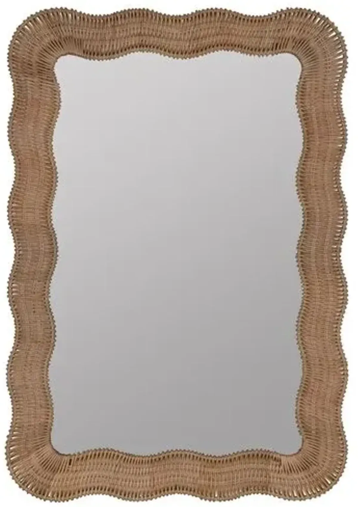 Linden Scalloped Rattan Wall Mirror - Natural - Erin Gates