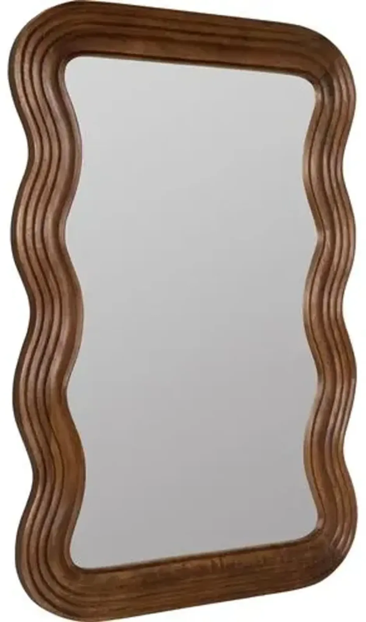 Franky Wave Wall Mirror - Walnut