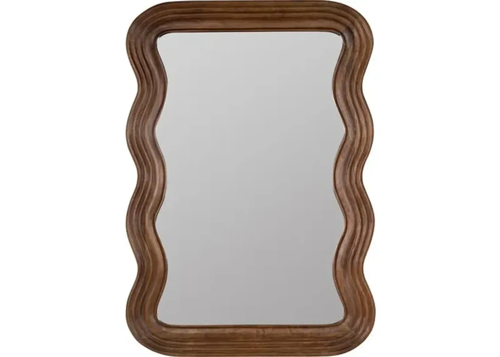 Franky Wave Wall Mirror - Walnut