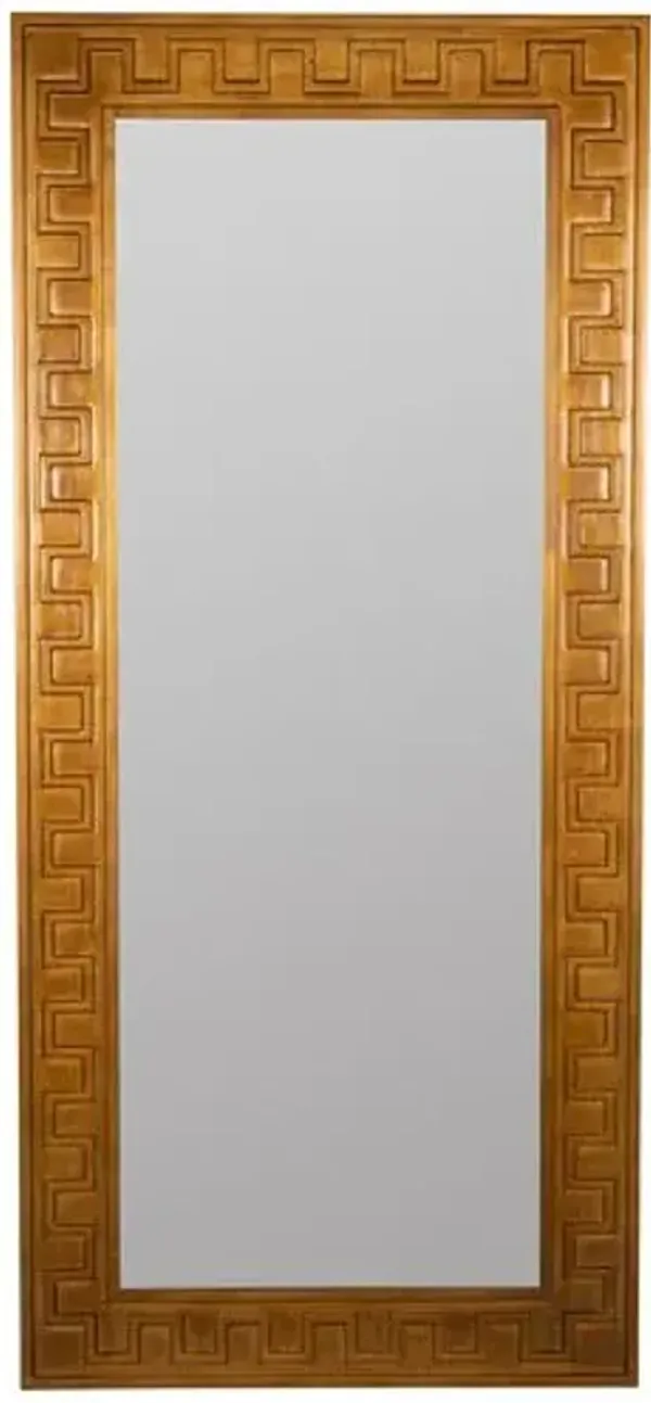 Brook Greek-Key Floor Mirror - Erin Gates - Gold