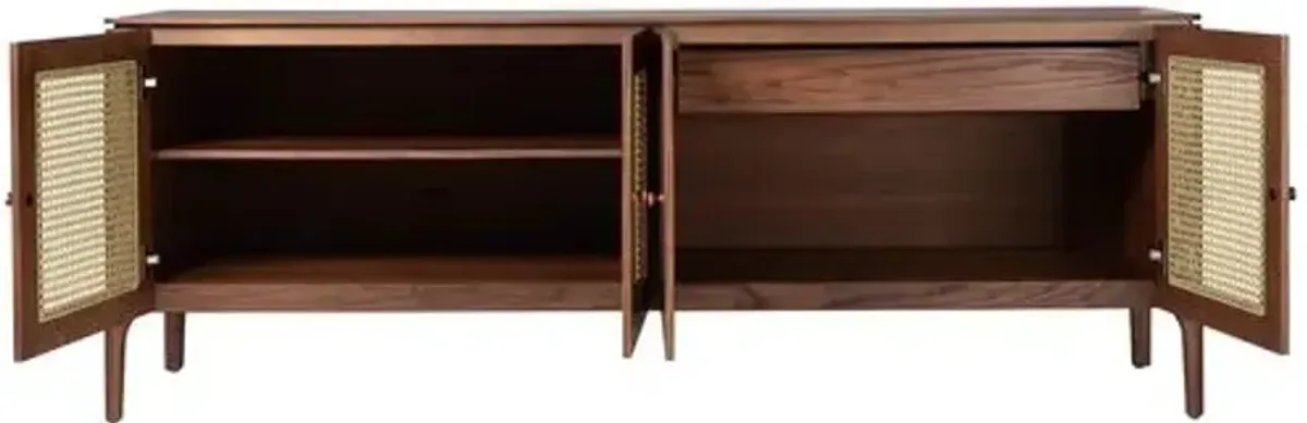 Miguel 4-Door Cane Buffet - Brown