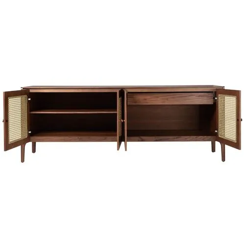 Miguel 4-Door Cane Buffet - Brown