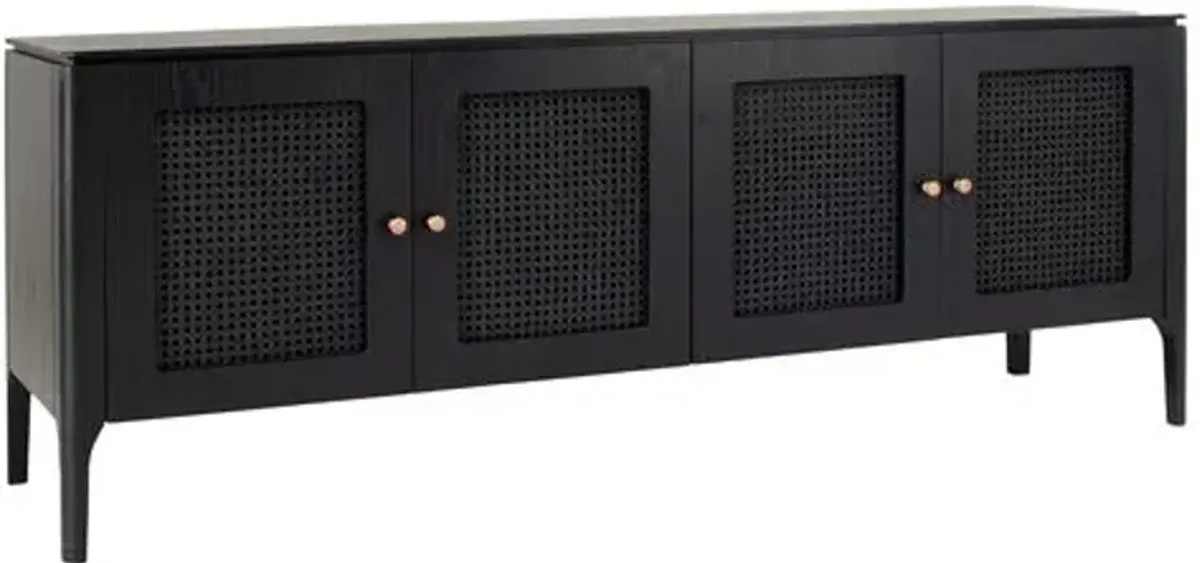 Miguel 4-Door Cane Buffet - Black