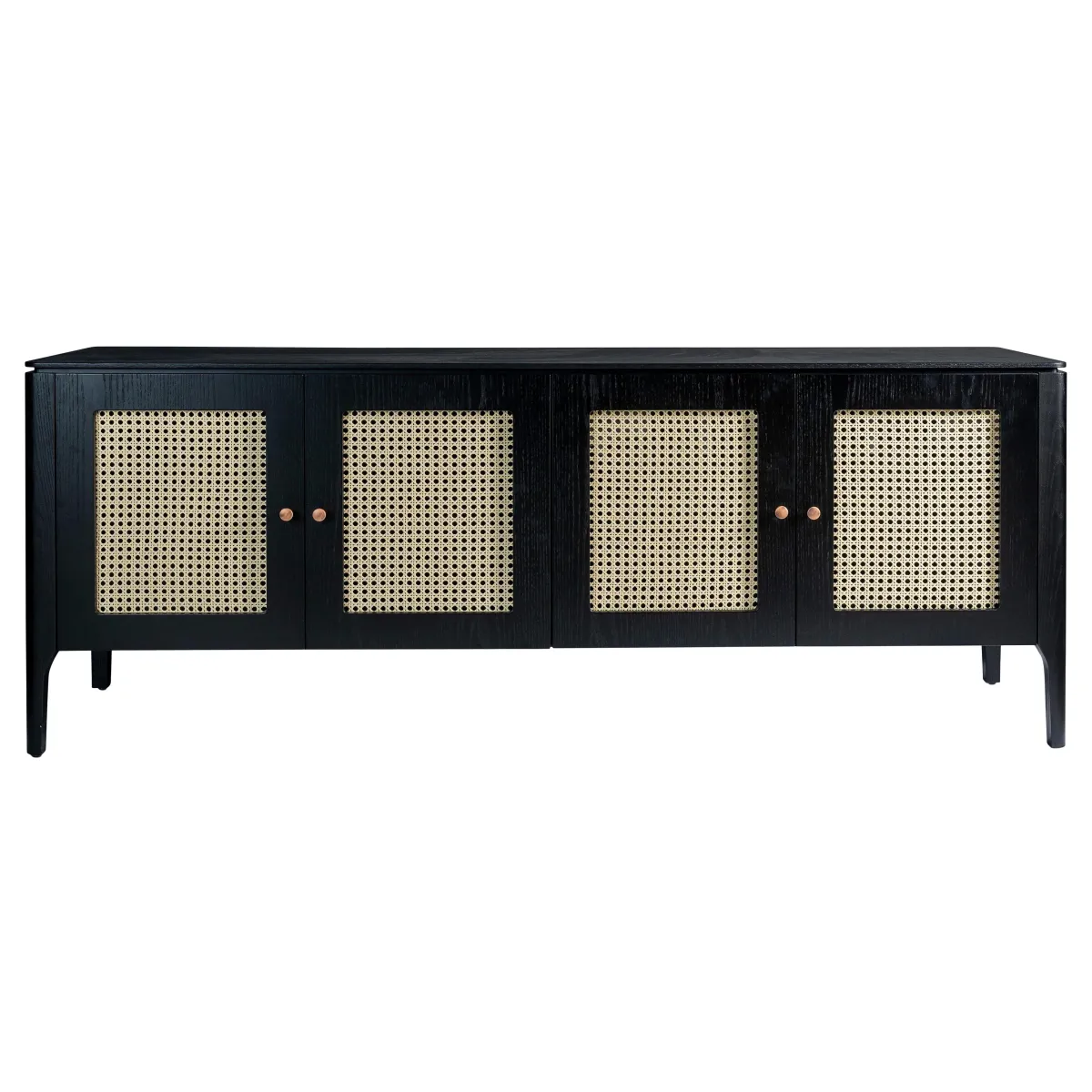 Miguel 4-Door Cane Buffet - Black