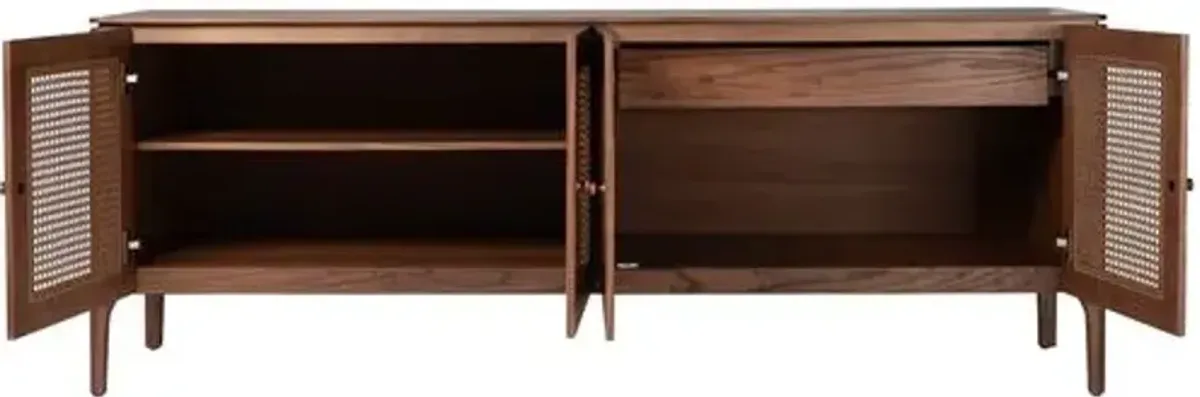 Miguel 4-Door Cane Buffet - Brown