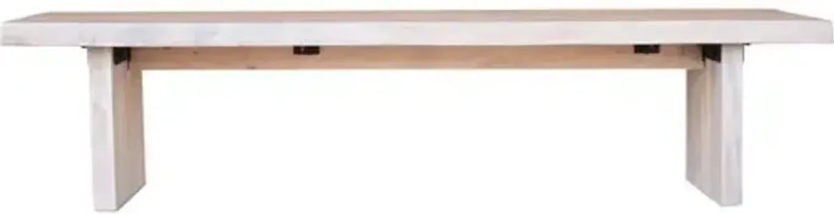 Joshua Live-Edge Bench - White