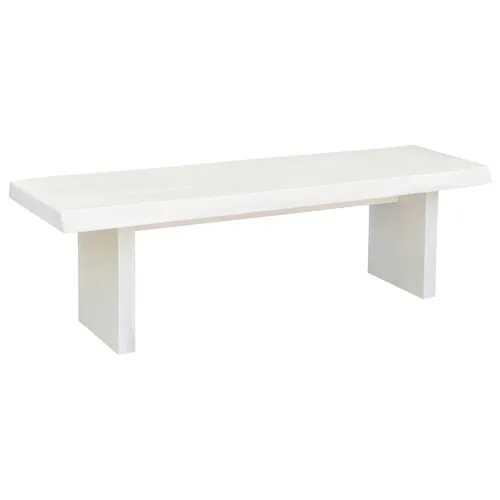 Joshua Live-Edge Bench - White