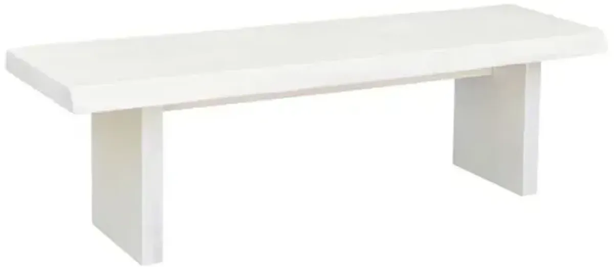 Joshua Live-Edge Bench - White