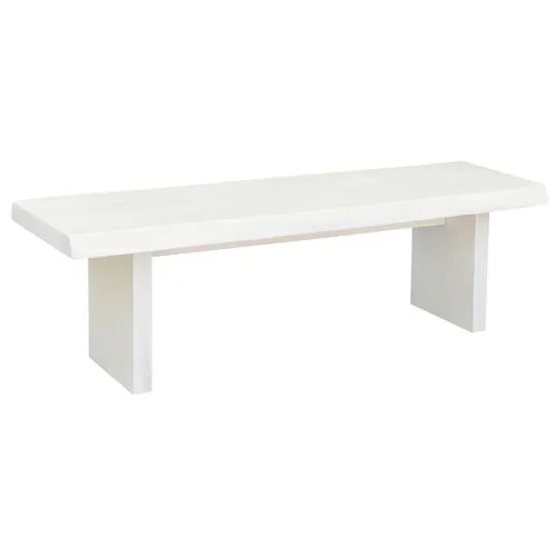 Duncan 65" Live-Edge Bench - White