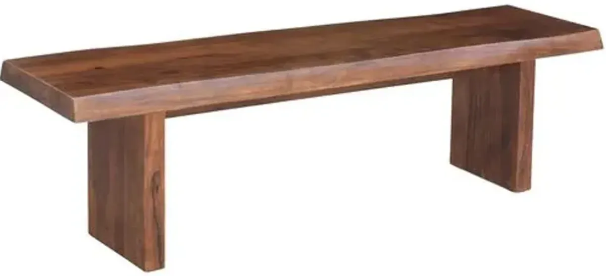 Joshua Live-Edge Bench - Brown