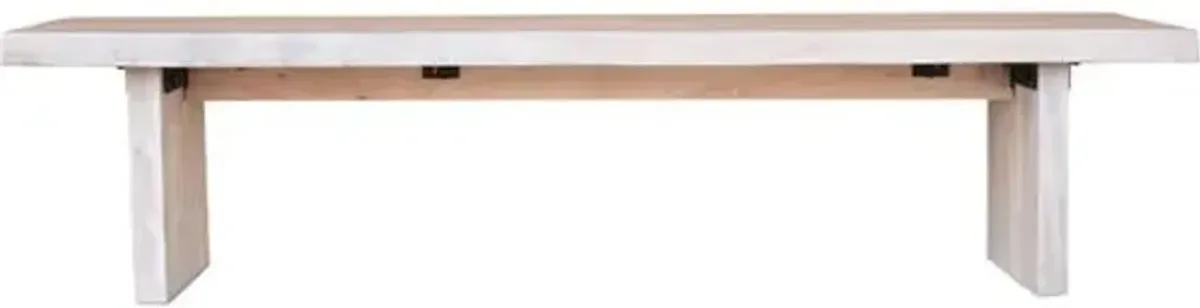 Joshua Live-Edge Bench - White