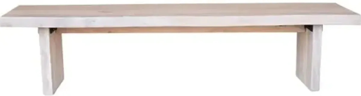 Joshua Live-Edge Bench - White