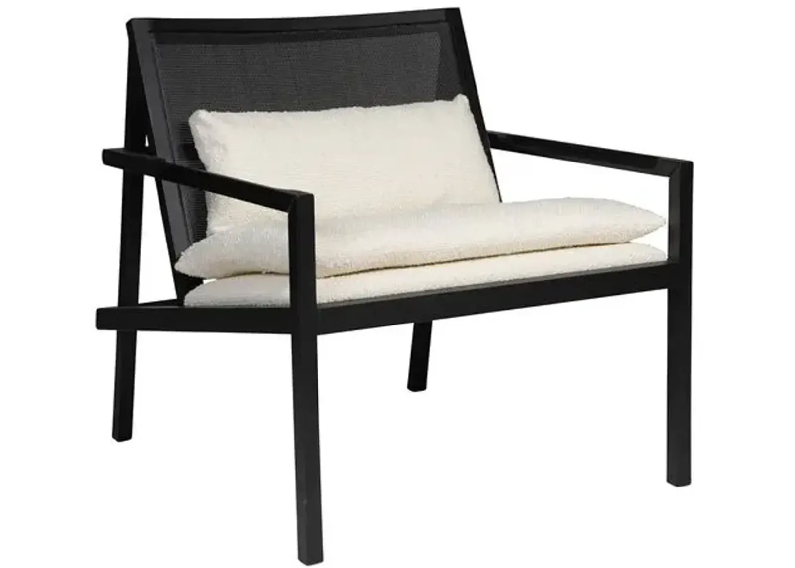 Dean Cane Lounge Chair - Black