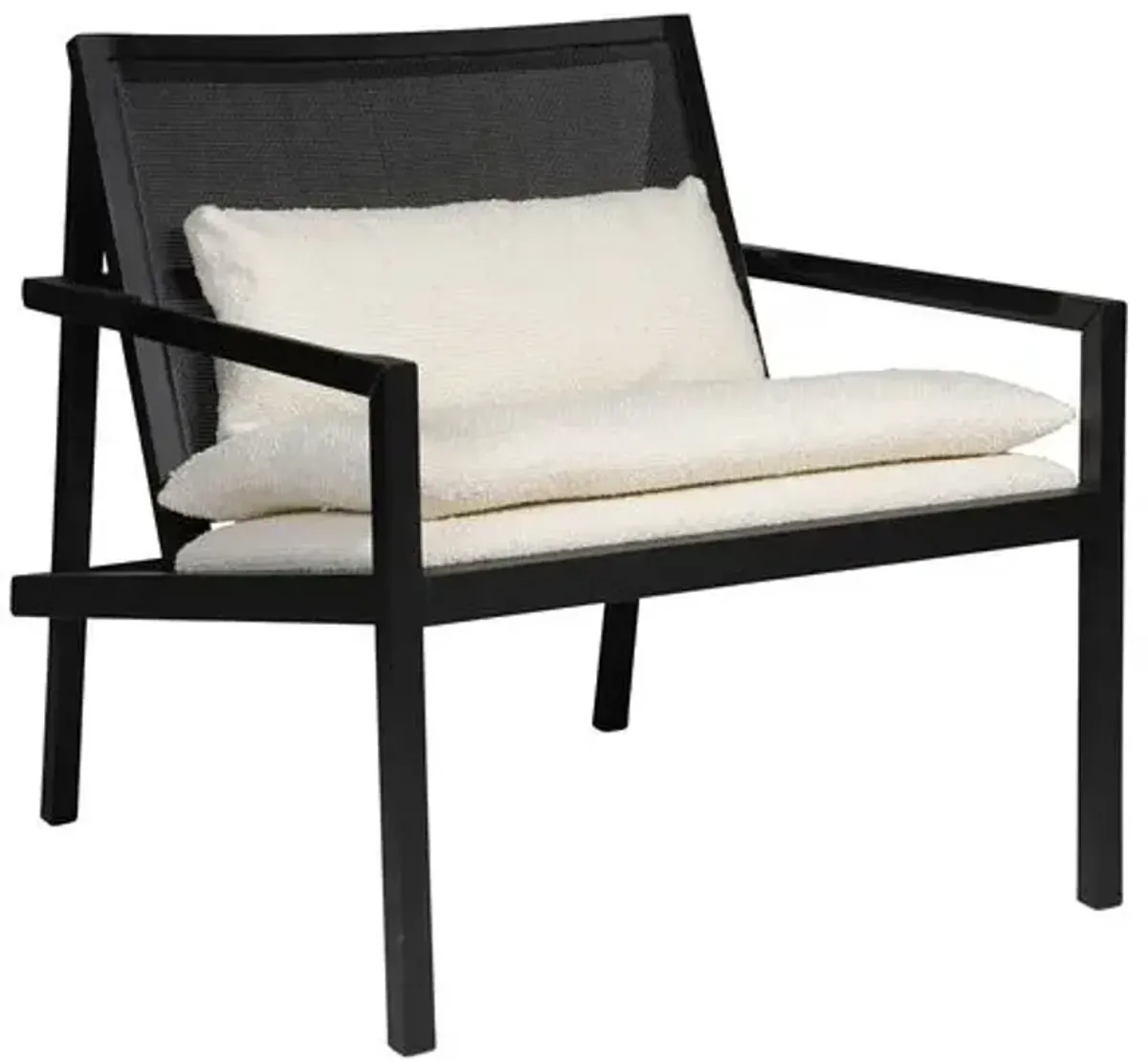 Dean Cane Lounge Chair - Black