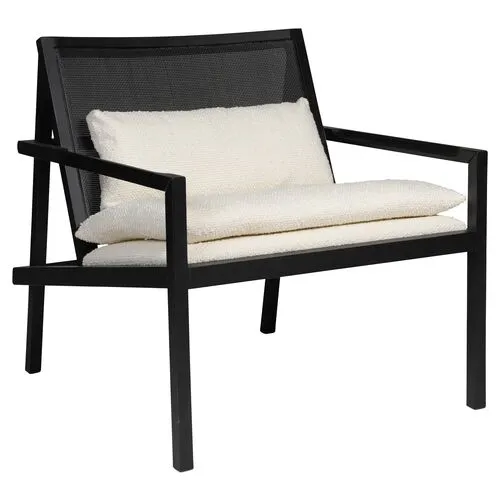 Dean Cane Lounge Chair - Black