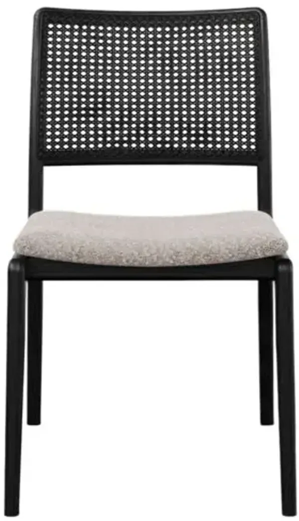 Valerie Cane Side Chair - Black