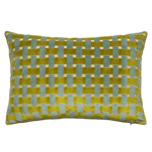 Gwen 16x24 Velvet Lumbar Pillow - Caribe - The Piper Collection