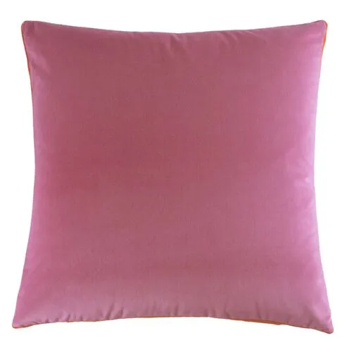 Eloise 22x22 Floor Pillow - Dusty Rose/Satsuma Velvet - The Piper Collection