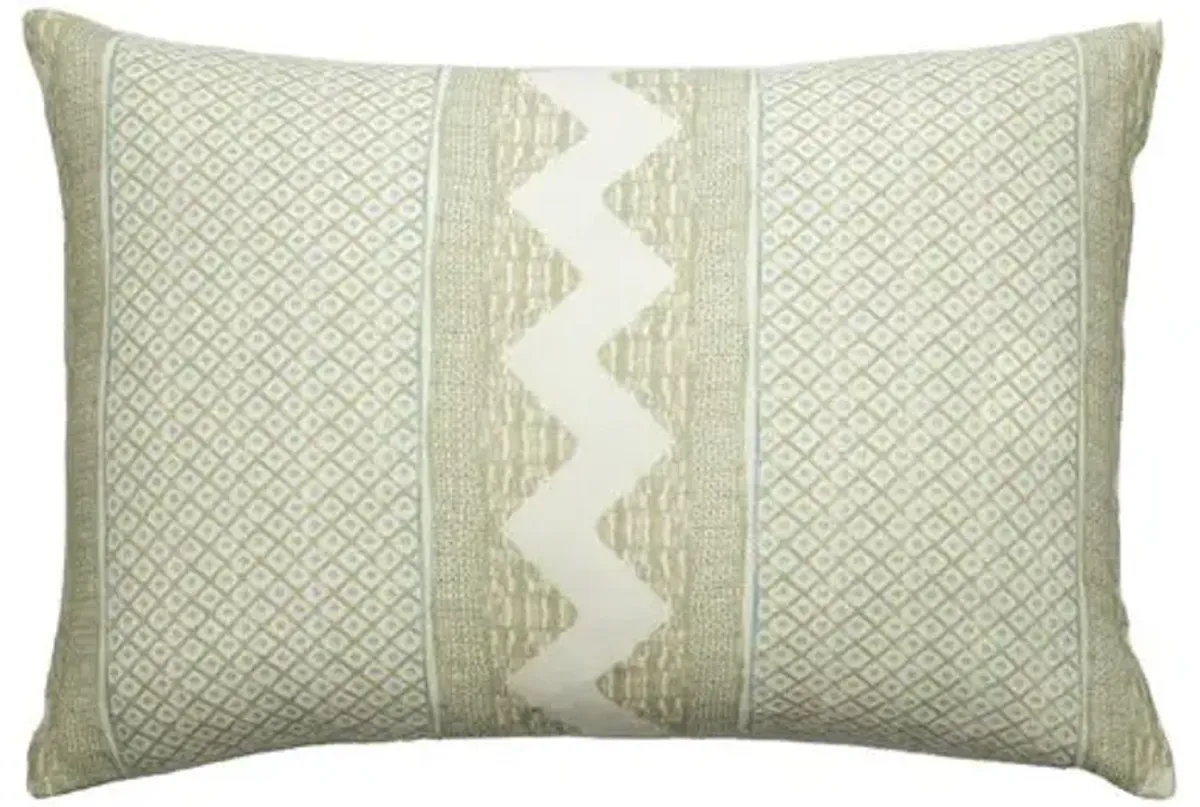 Kennedy 16x24 Lumbar Pillow - Sage/Cream - The Piper Collection