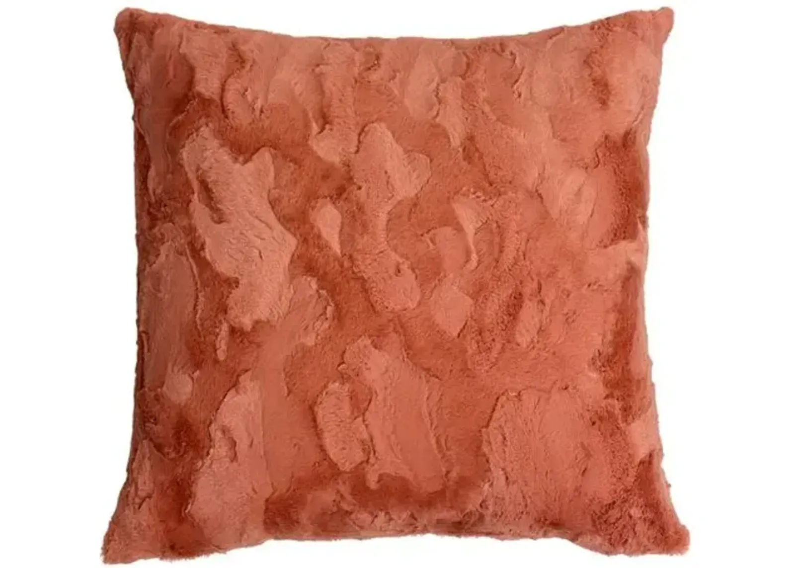 Isla 22x22 Faux Fur Pillow - Terra Cotta - The Piper Collection