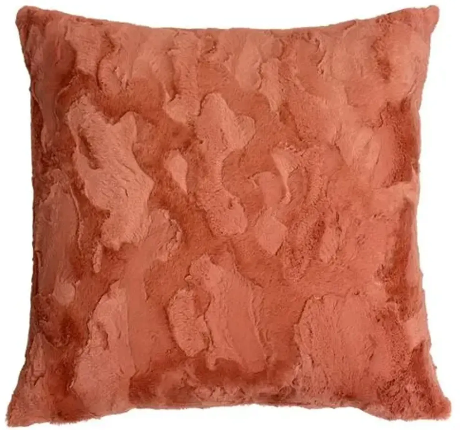 Isla 22x22 Faux Fur Pillow - Terra Cotta - The Piper Collection